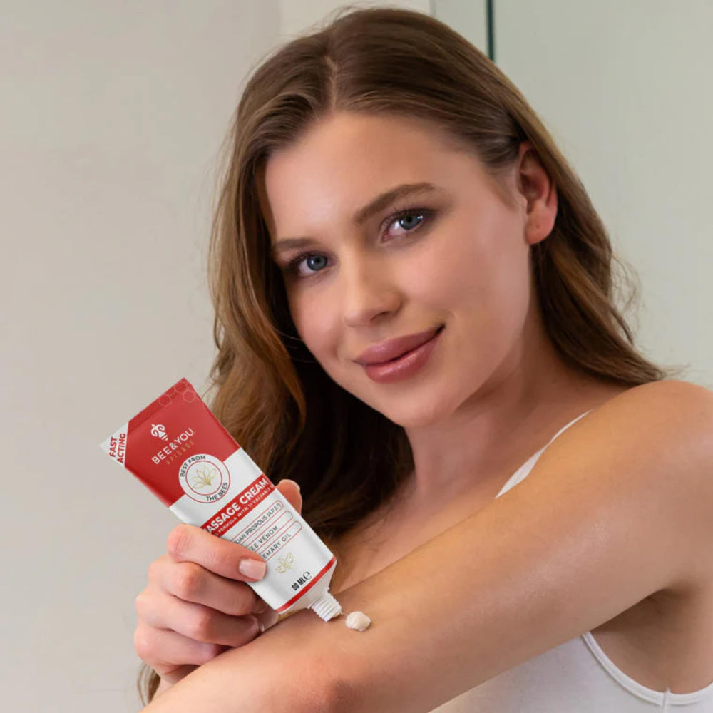 Massage cream applied for body and foot massage