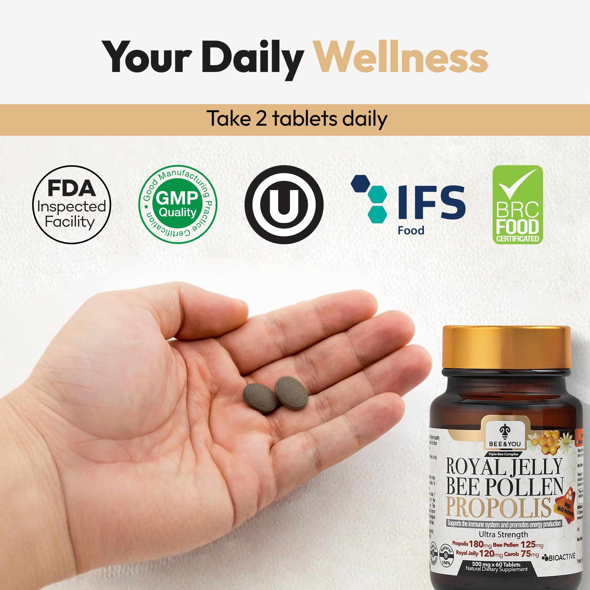 Gluten-free, keto and paleo friendly Bee and You tablets