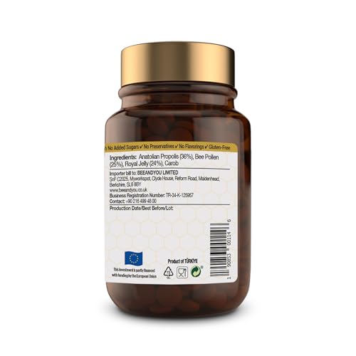 Label close-up for Bee and You Royal Jelly Tablets