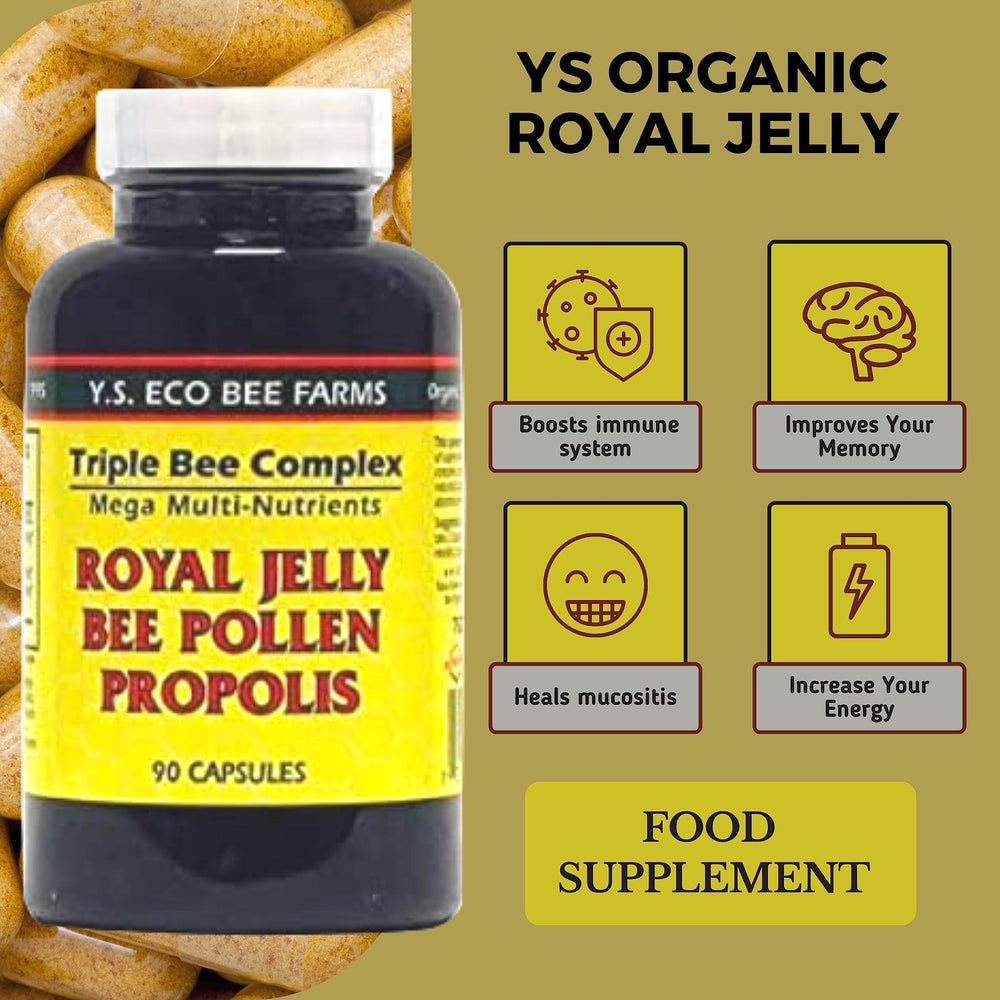 Bee pollen capsules representing organic bee products