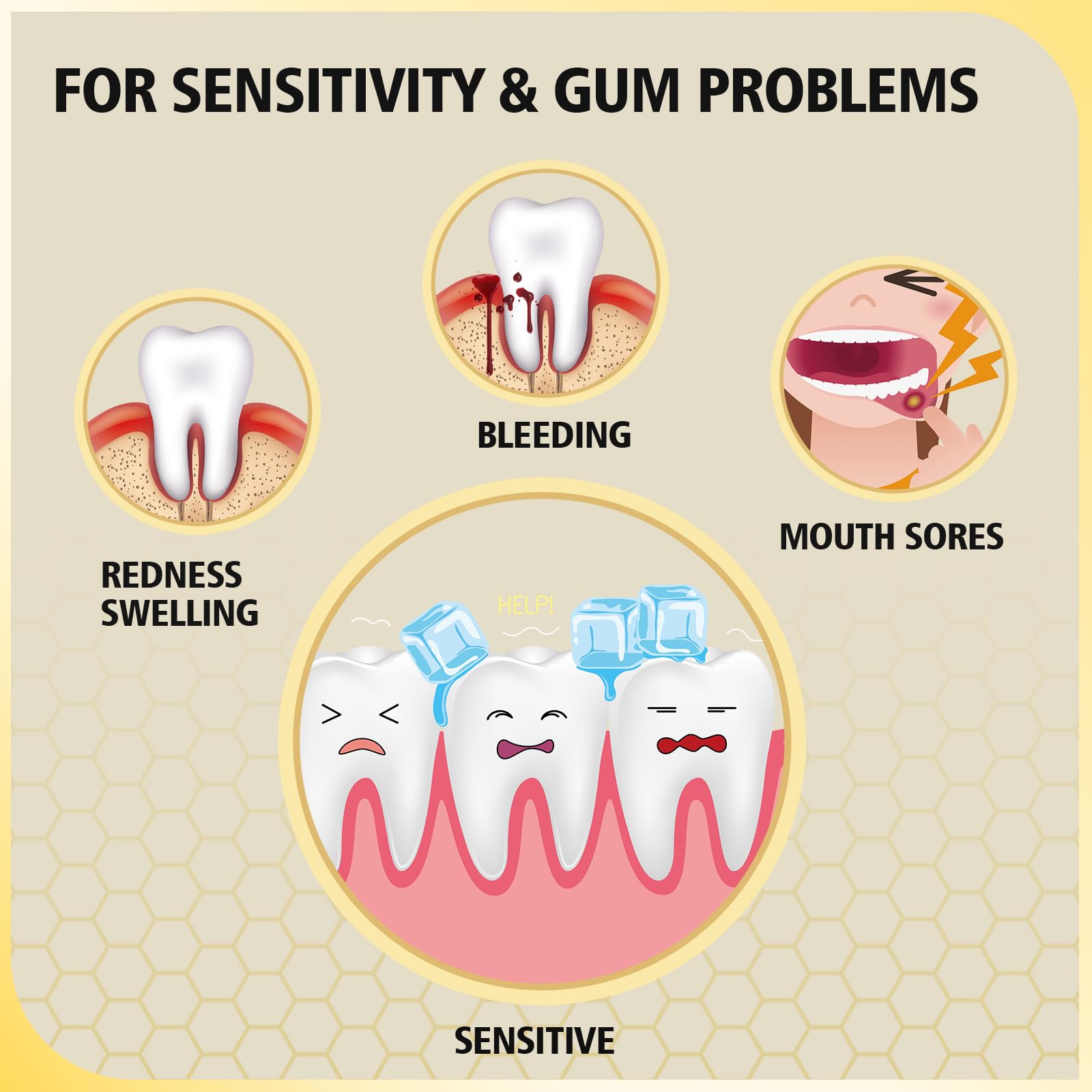 Toothpaste for sensitive teeth and gum health