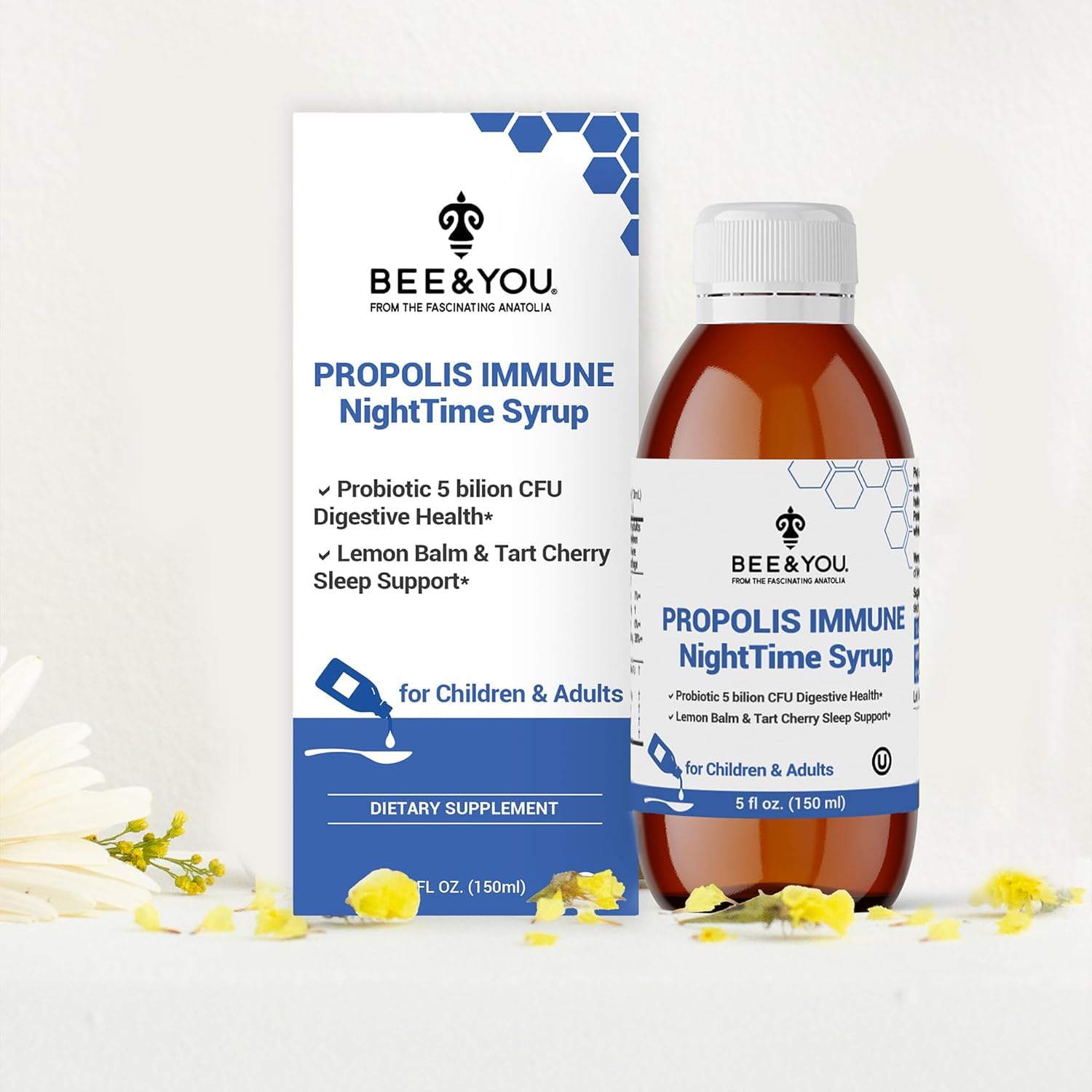 Natural ingredients include Tart Cherry juice and Lemon Balm Extract
