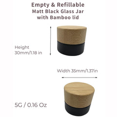 BEECO GIF2U matt black glass jar with bamboo lid demonstrates airtight sealing.