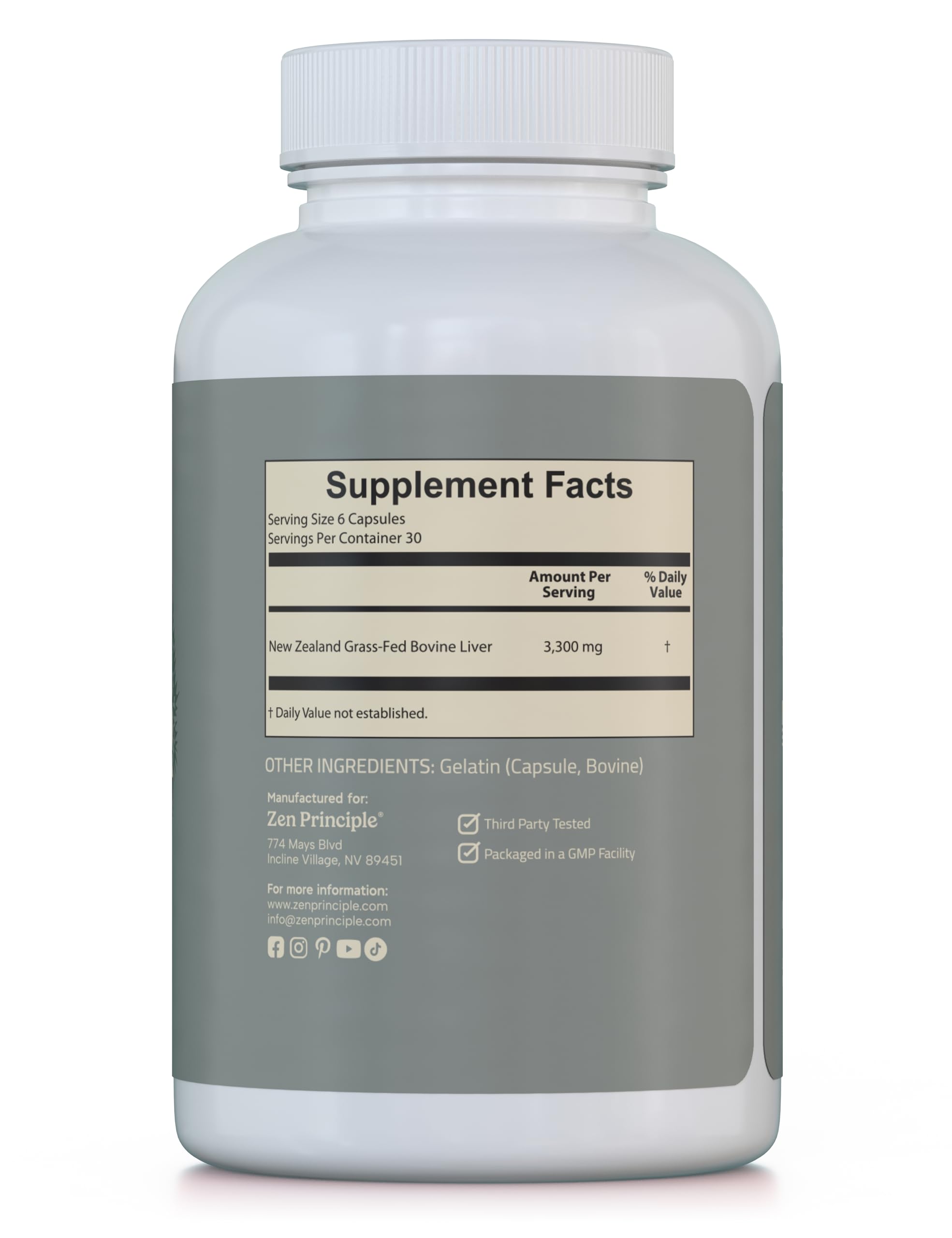 Beef Liver Capsules supporting energy, iron, and CoQ10