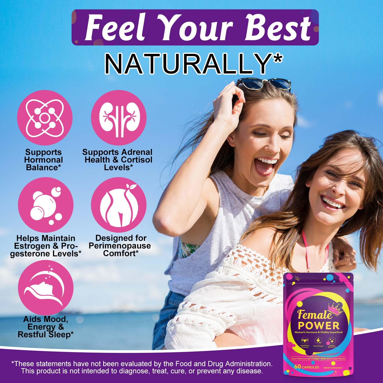 Icons representing immune and digestive health benefits