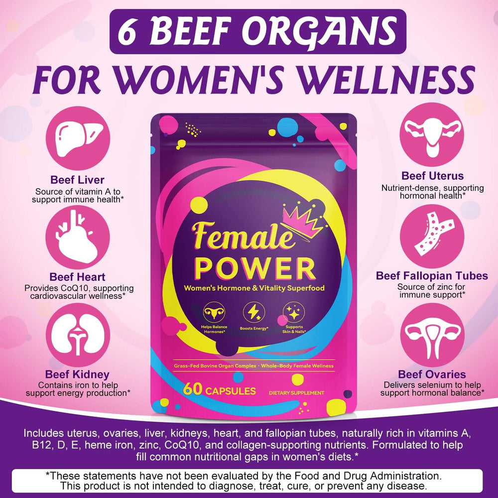 Illustration of beef liver and other beef organ ingredients used in the supplement
