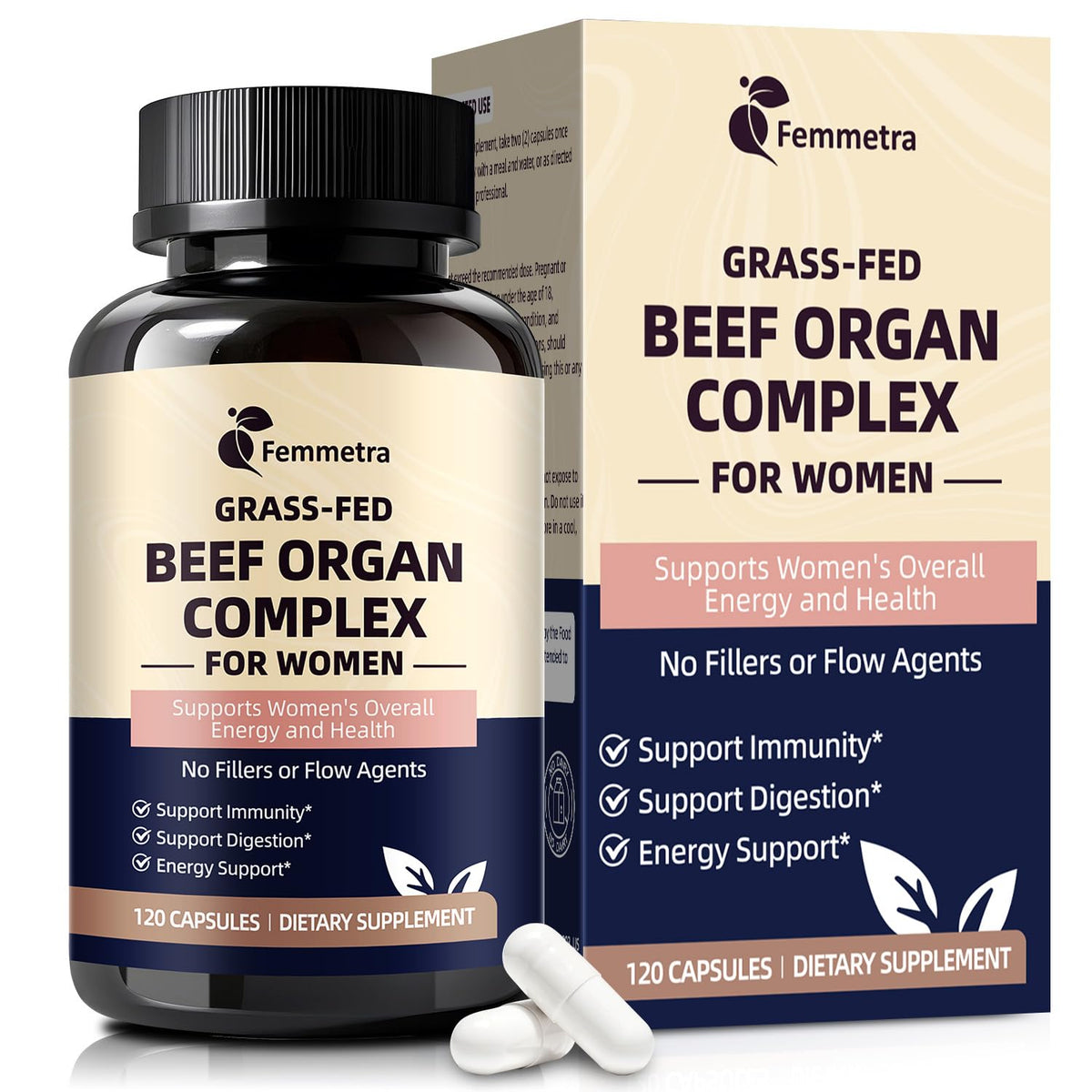 Femmetra Beef Organ Complex bottle for women