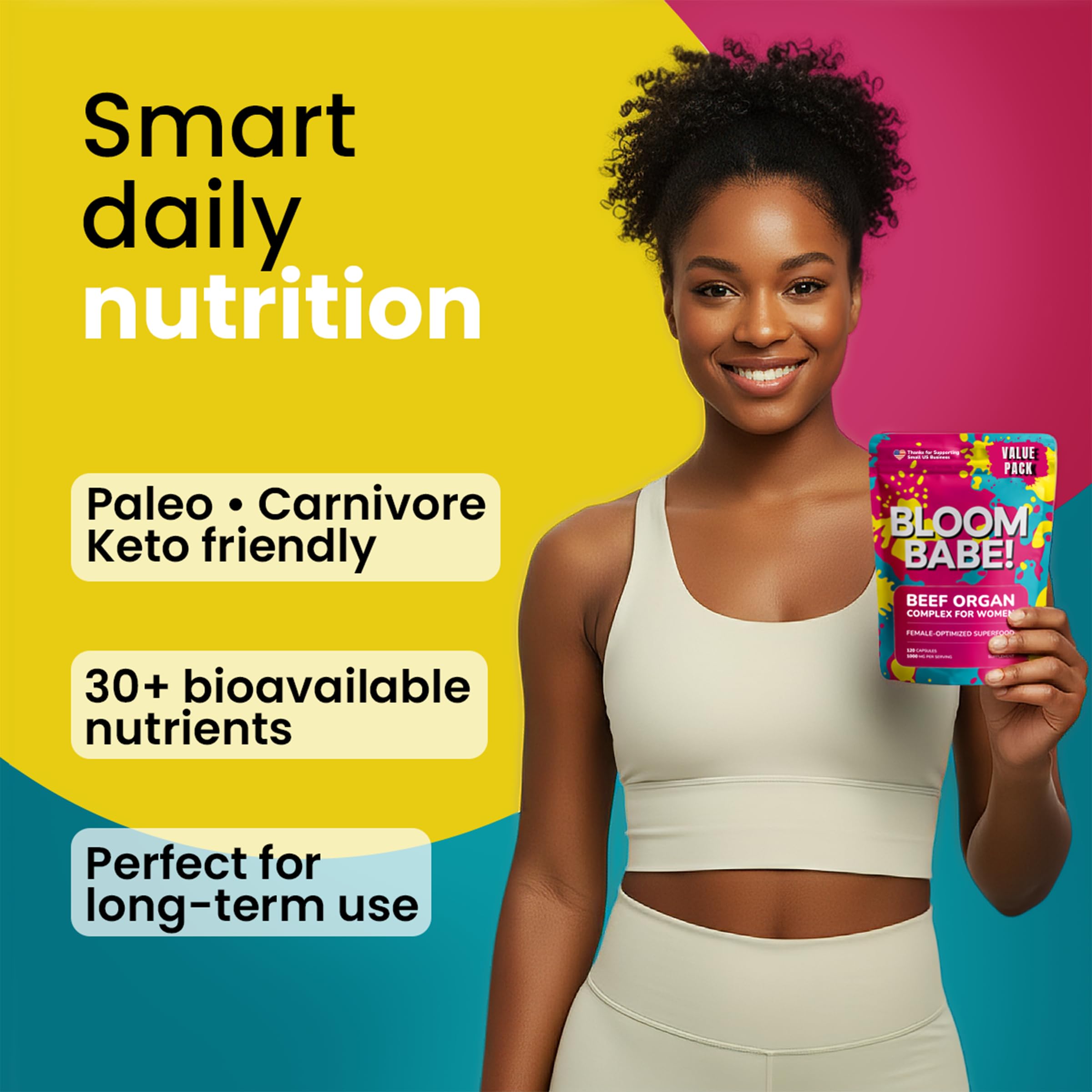 Close-up of grass-fed beef liver capsules