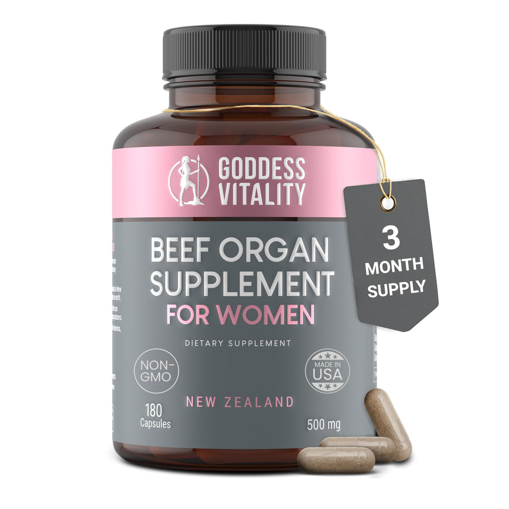 Product image showing beef organ blend for women including ovary, uterus, and fallopian tubes.