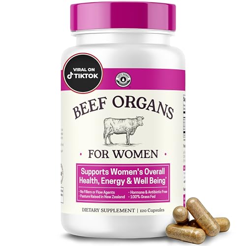 Beef Organ Supplement for Women bottle label showing grass-fed organs