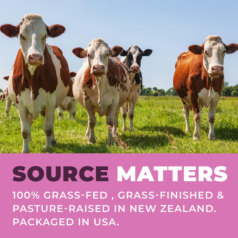 Product packaging highlighting pasture-raised NZ origin and no fillers