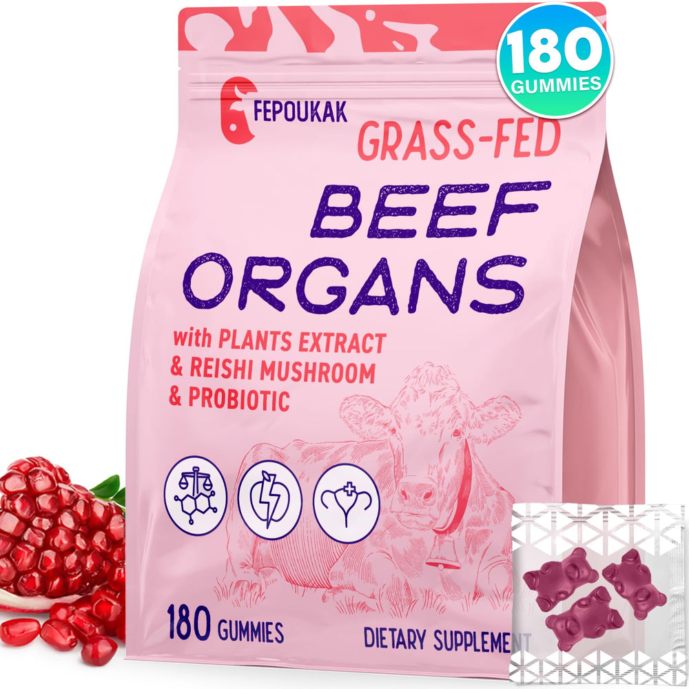 Bottle of Beef Organ Supplements for Women with 180 Gummies