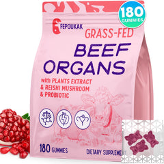 Bottle of Beef Organ Supplements for Women with 180 Gummies