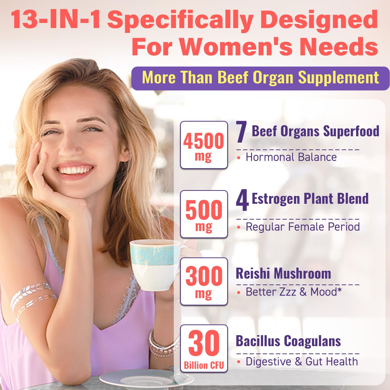 Zero sugar beef organ supplement packaging
