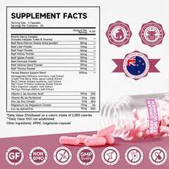 Close-up of 600mg Beef Uterus Powder