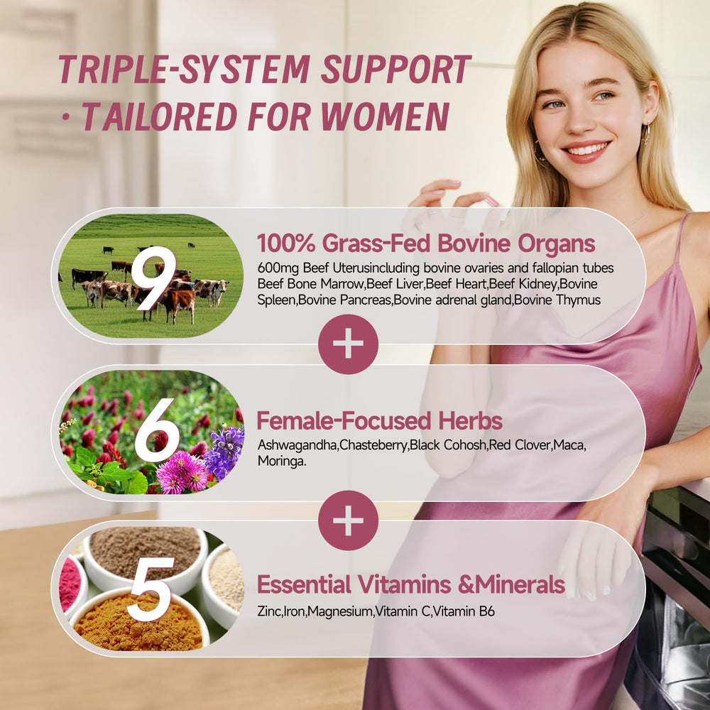 Herbal blend featuring ashwagandha, maca and chasteberry