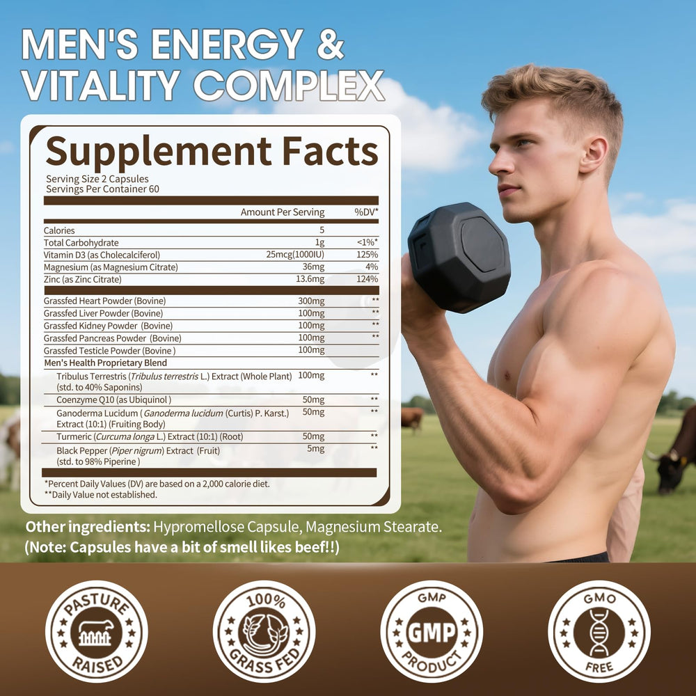 Beef heart capsule highlighting heart wellness