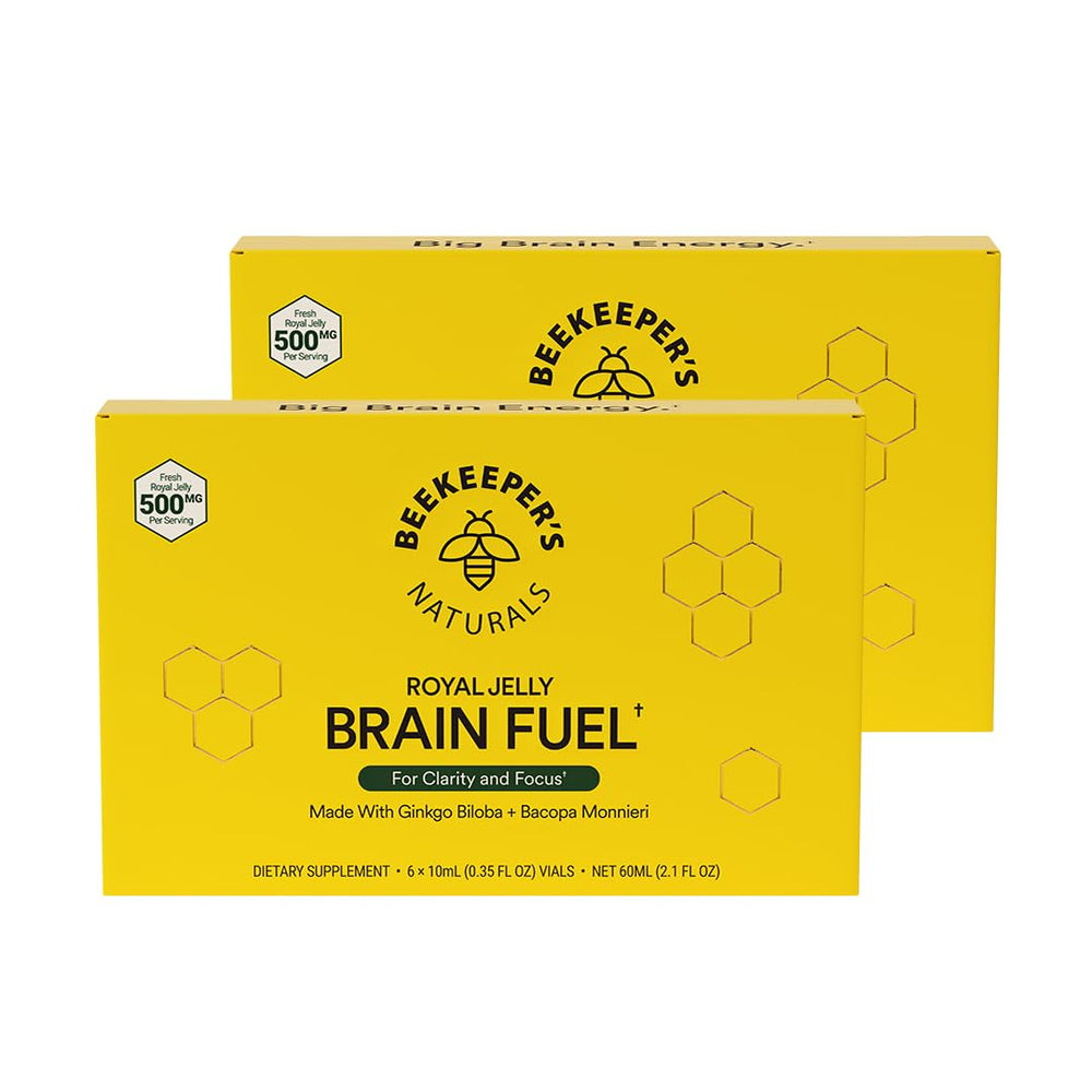 Beekeeper's Naturals B.LXR Brain Fuel bottle highlighting memory and focus support