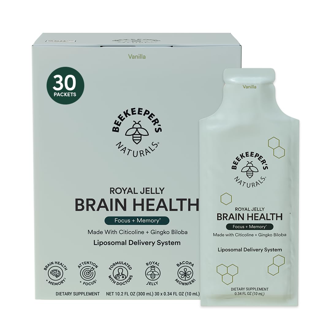 Beekeeper's Naturals Brain Supplement bottle in vanilla flavor