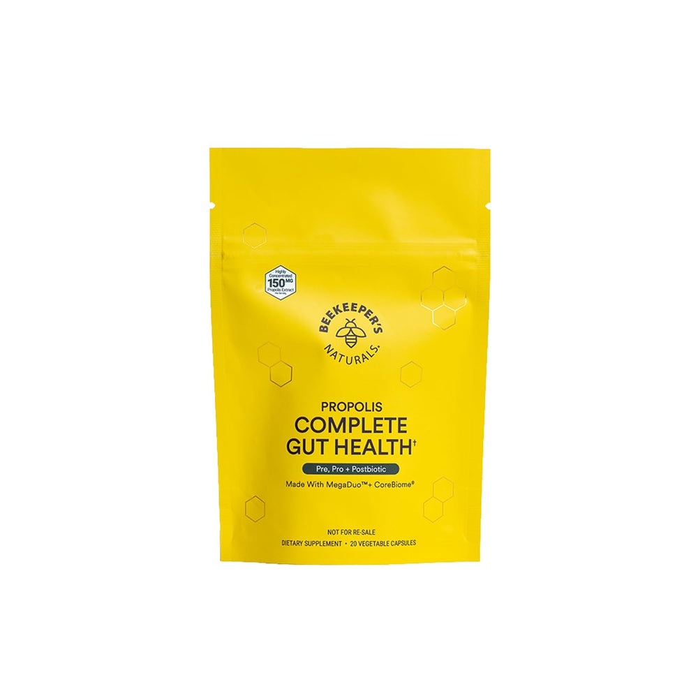 Beekeeper's Naturals Complete Gut Health bottle and packaging