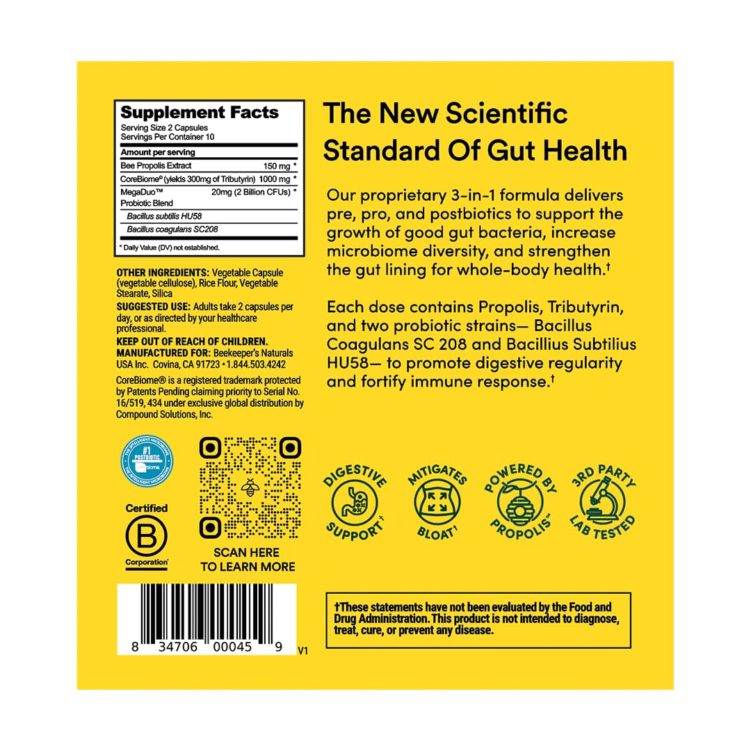 Graphic illustrating the 3-in-1 prebiotic, probiotic, and postbiotic blend