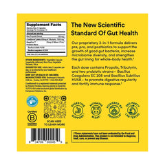 Graphic illustrating the 3-in-1 prebiotic, probiotic, and postbiotic blend