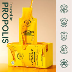 Beekeeper's Naturals propolis liposomal vitamin C honey swirl closeup suggests throat comfort.