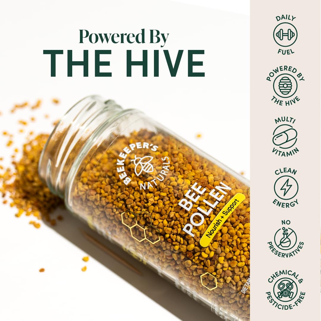 Close-up of raw bee pollen granules showing texture