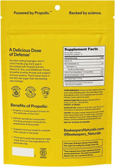 Back view of Beekeeper's Naturals Kids Throat-Soothing Lollipops packaging