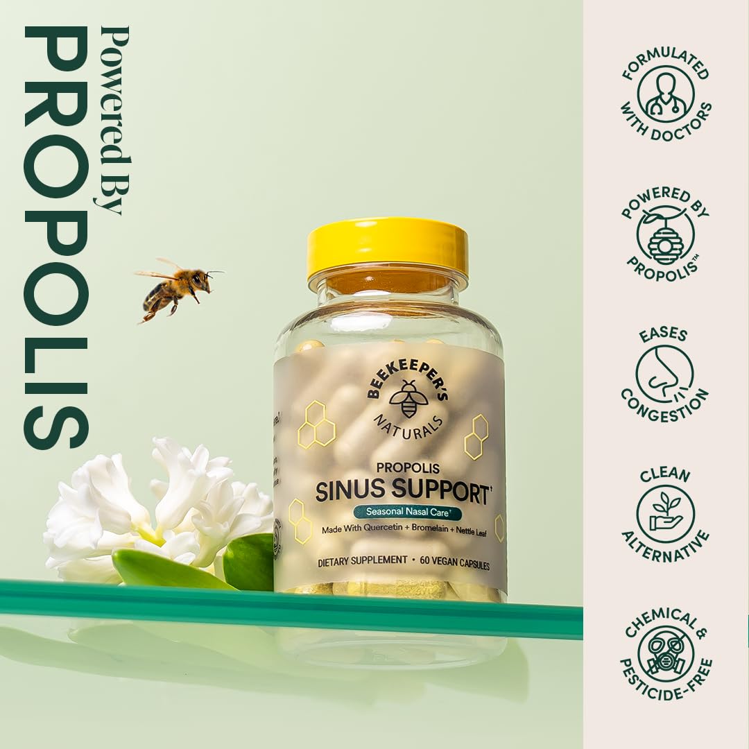 Beekeepers Naturals nettle-leaf herbal blend supports gentle seasonal care.