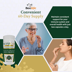 Close-up of Beelife Green Propolis Capsules