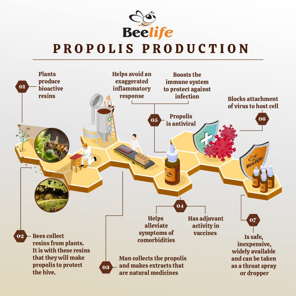 Beelife Propoflex product bottle and Brazilian origin imagery