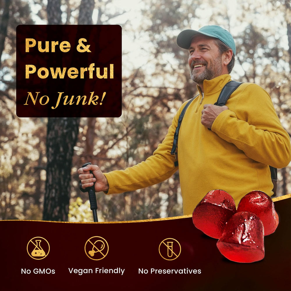 Ashwagandha-enhanced Himalayan Shilajit gummies in cherry flavor