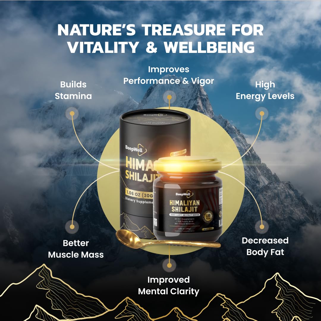 Close-up of BeepWell Shilajit resin texture