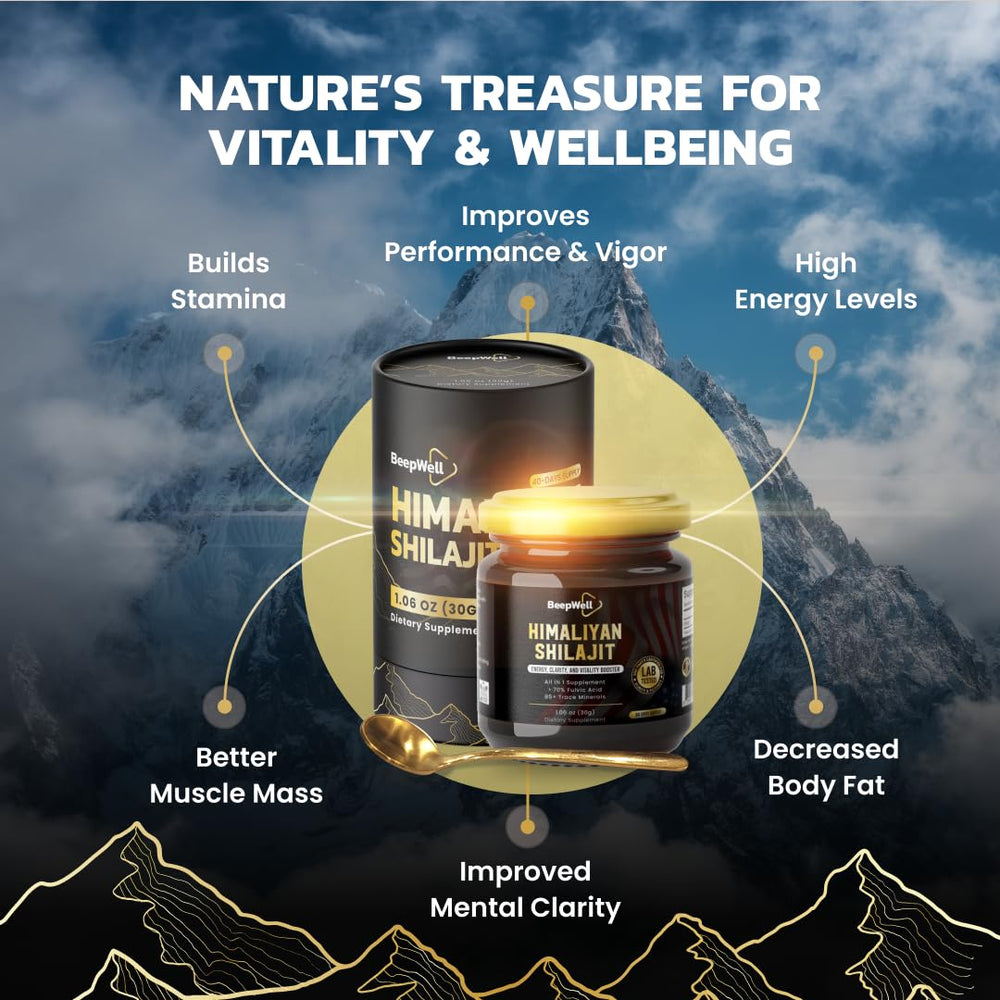 Close-up of BeepWell Shilajit resin texture