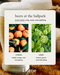 Close-up of Beers at the Ballpark NYC-inspired candle