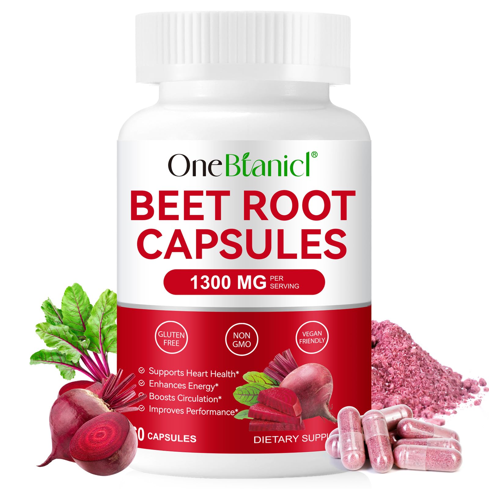 Bottle of Beet Root Capsules featuring premium beet root extract