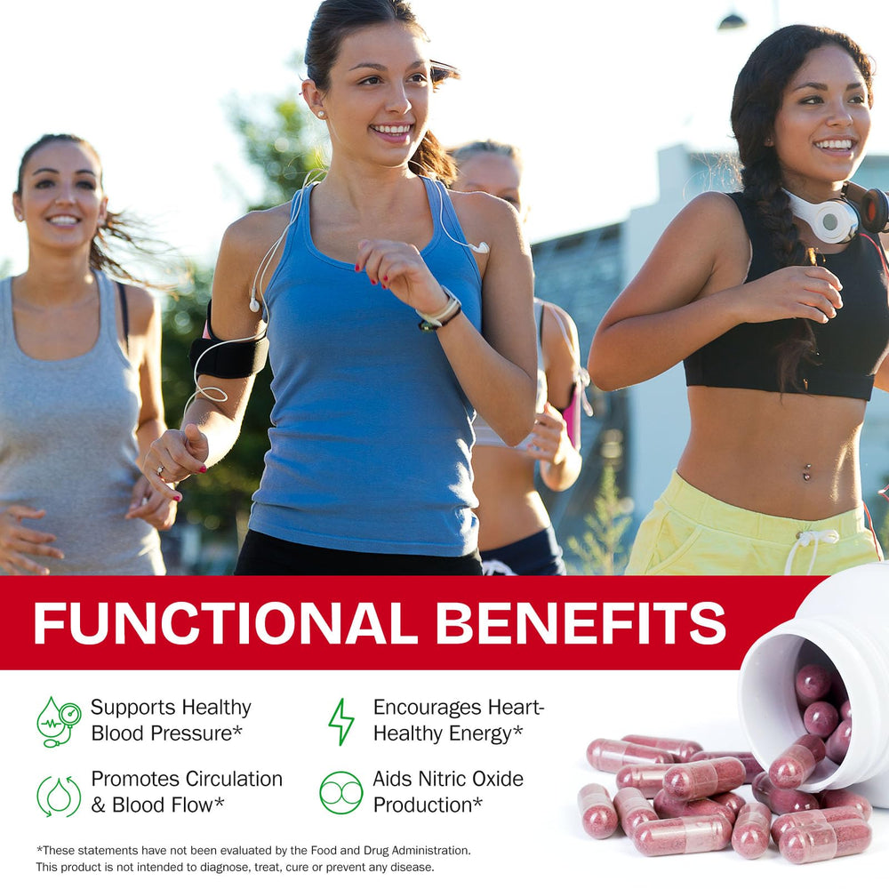 Beet root capsules package with label and ingredients