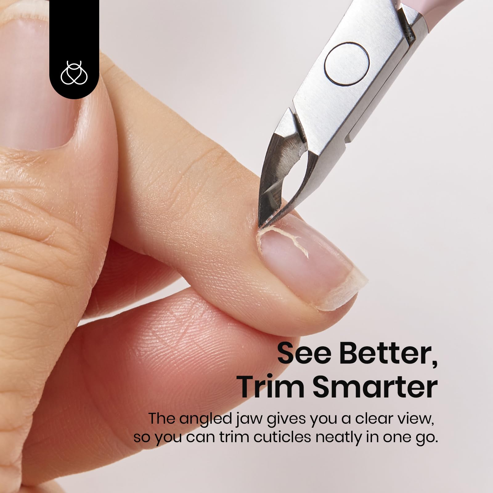 Beetles Cuticle Trimmer beginner-friendly handle supports steady control during cuticle care.