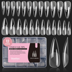 Beetles Gel Nail Tips Stiletto Medium, full cover for easy DIY extensions