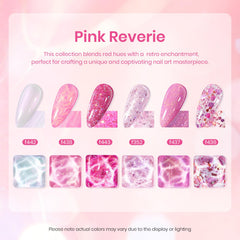 Beetles glitter overlay pink polish adds sparkle for festive nails.