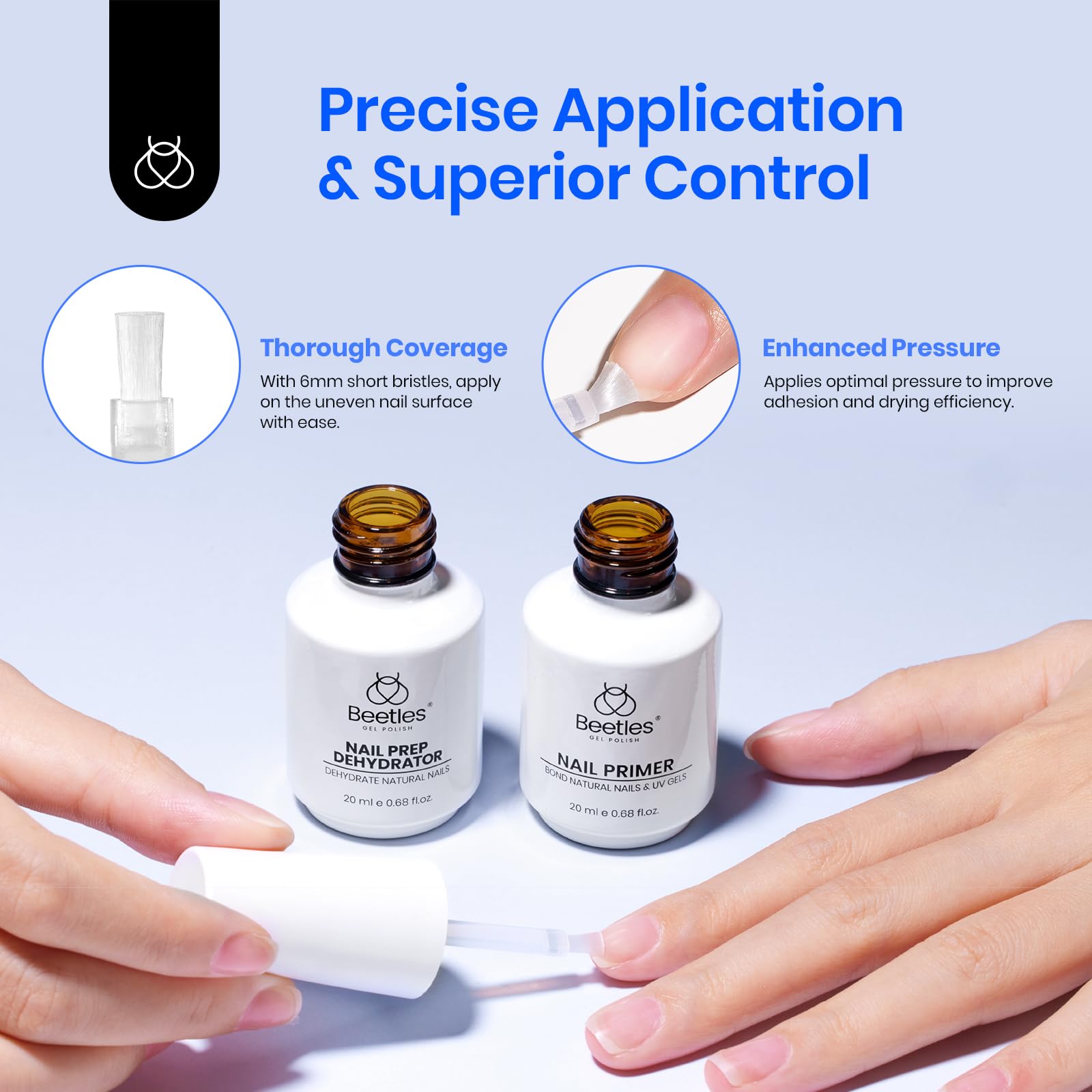 Beetles Nail Dehydrator bottle beside primer for quick prep