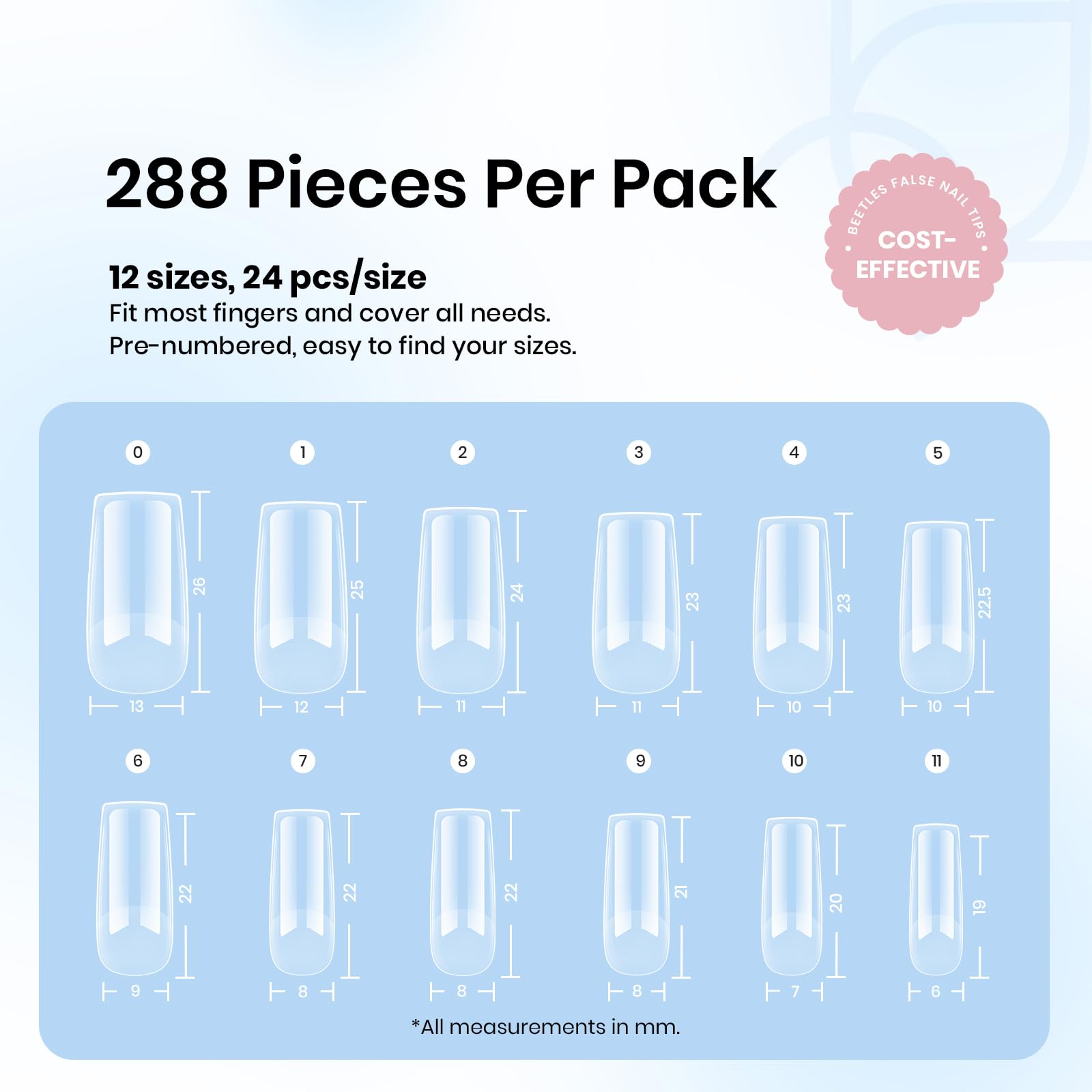 Beetles nail tips set suitable for professionals and beginners.