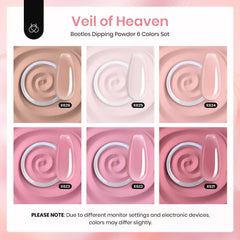 Beetles Pink Dip Powder Kit swatches show nude-pink options for easy styling.