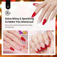 Beetles Gel Polish Sparkle Champagne dip powder nails with subtle glam