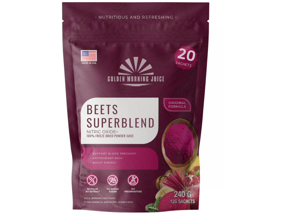 Front label of Beets Superfoods Blended Powder Juice