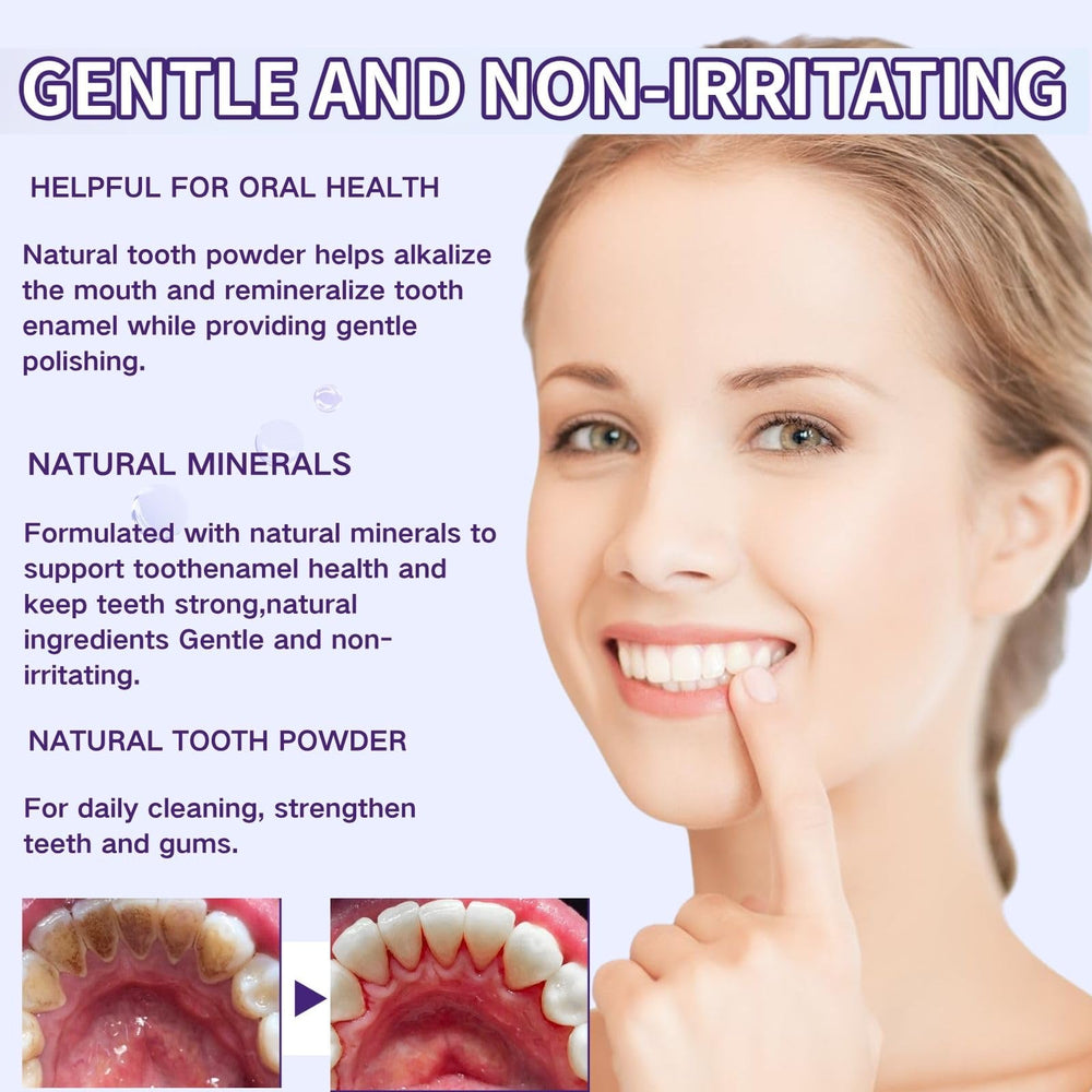 Teeth cleaning with mineral powder