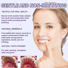 Teeth cleaning with mineral powder
