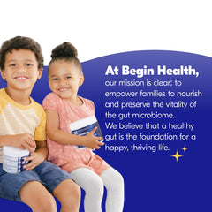 Begin Health Growing Up Prebiotics made in USA; third-party tested for purity