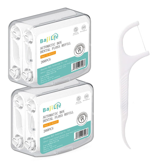 Two-box Bejlife dental floss picks set with 200 picks per box